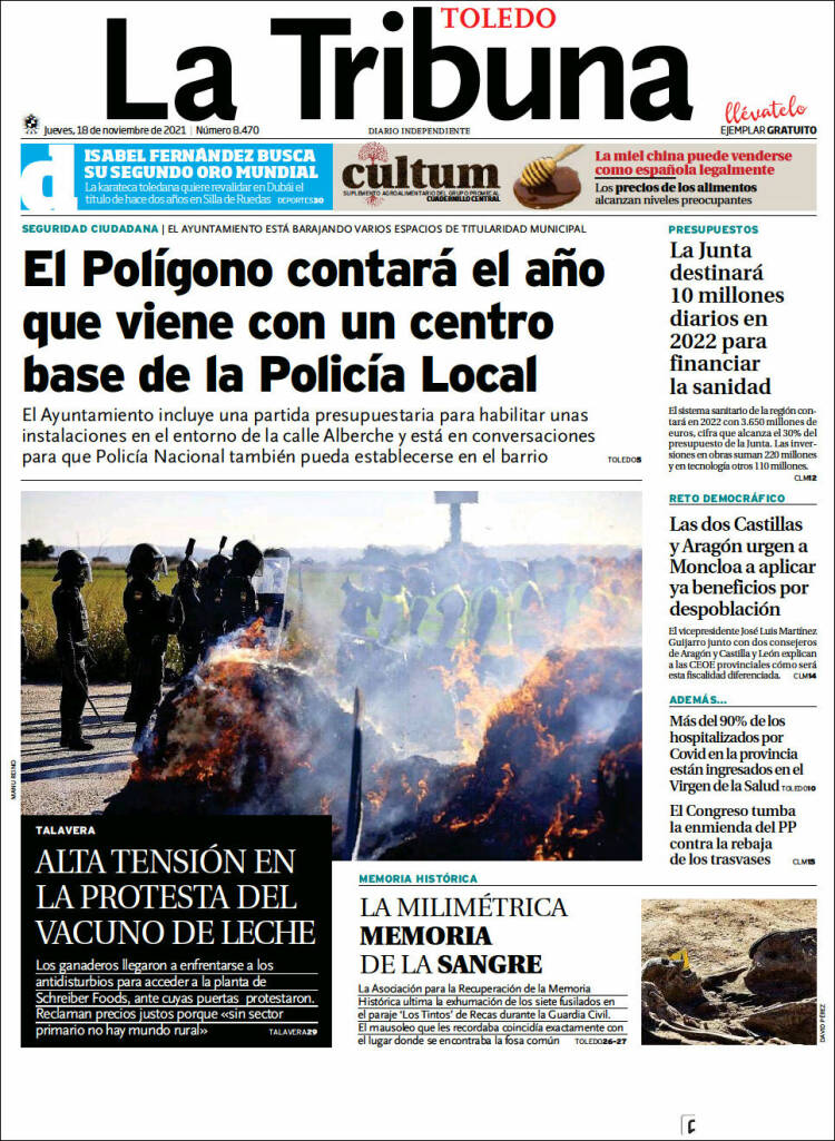 Portada de La Tribuna de Toledo (Espa&ntilde;a)