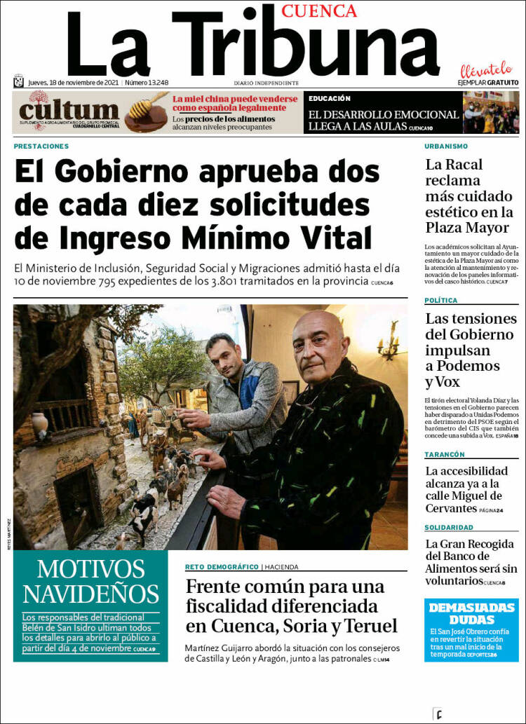Portada de La Tribuna de Cuenca (Espa&ntilde;a)