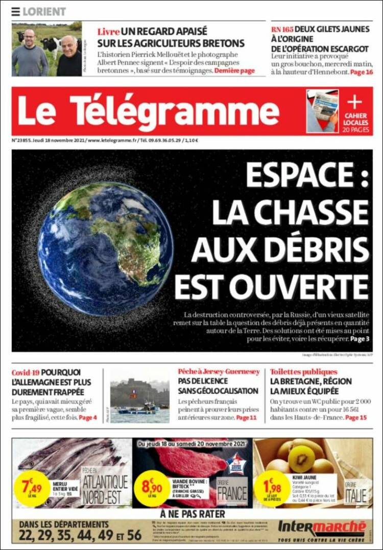 Portada de Télégramme (Francia)
