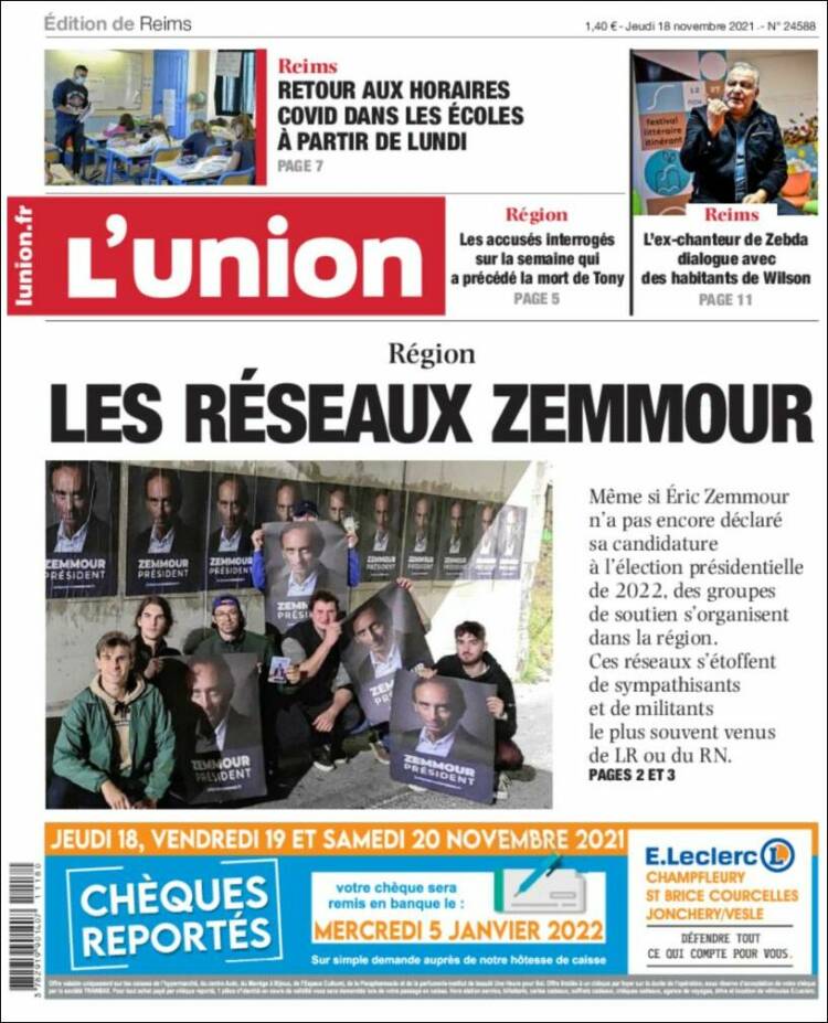 Portada de L'Union (Francia)