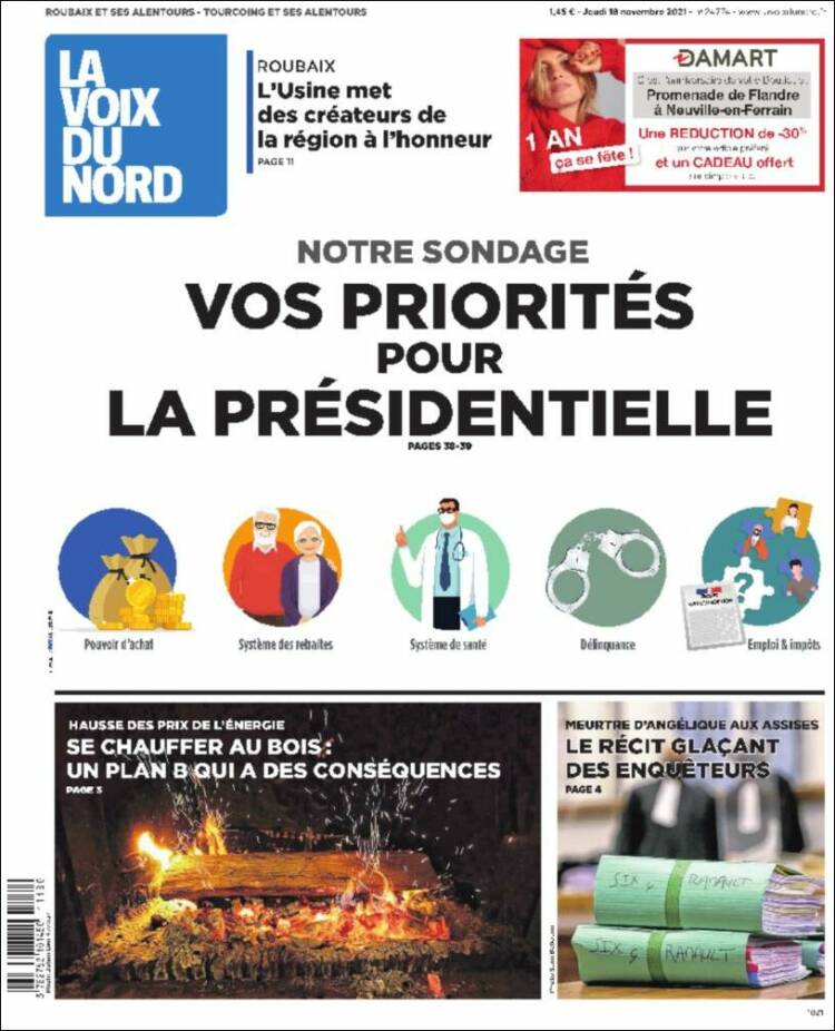 Portada de La Voix du Nord (Francia)