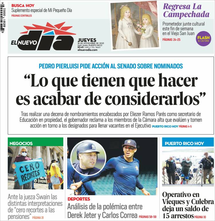 Portada de El Nuevo Día (Puerto Rico)
