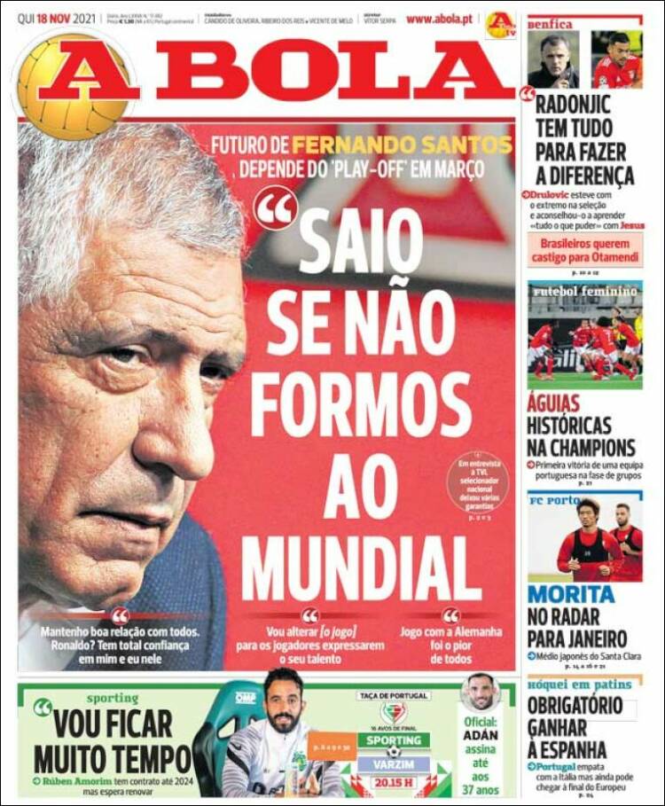Portada de A Bola (Portugal)