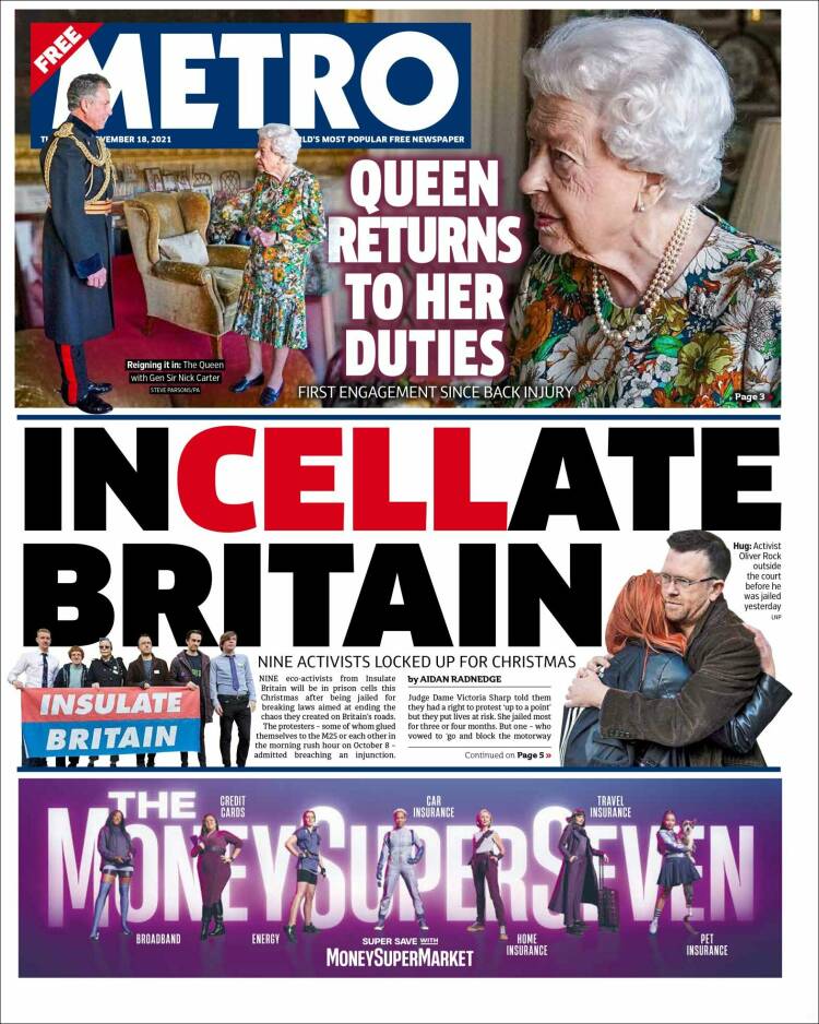 Portada de Metro (Reino Unido)