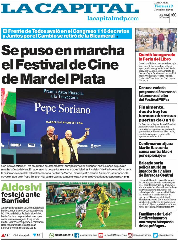 Portada de Diario La Capital - Mar del Plata (Argentina)