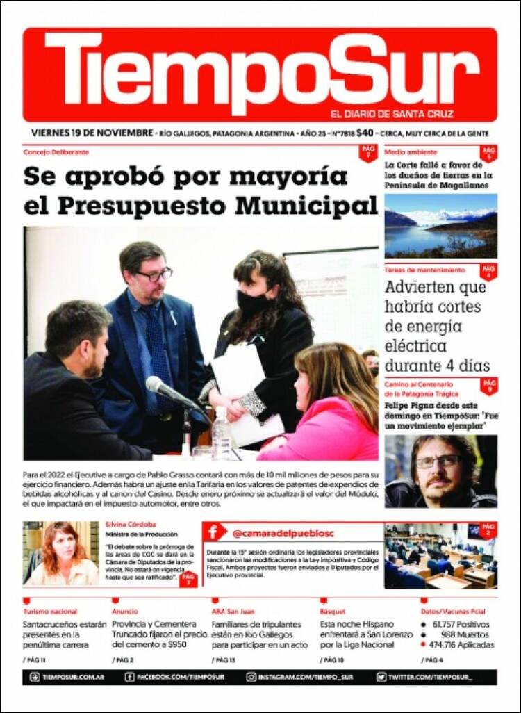 Portada de Tiempo Sur (Argentina)