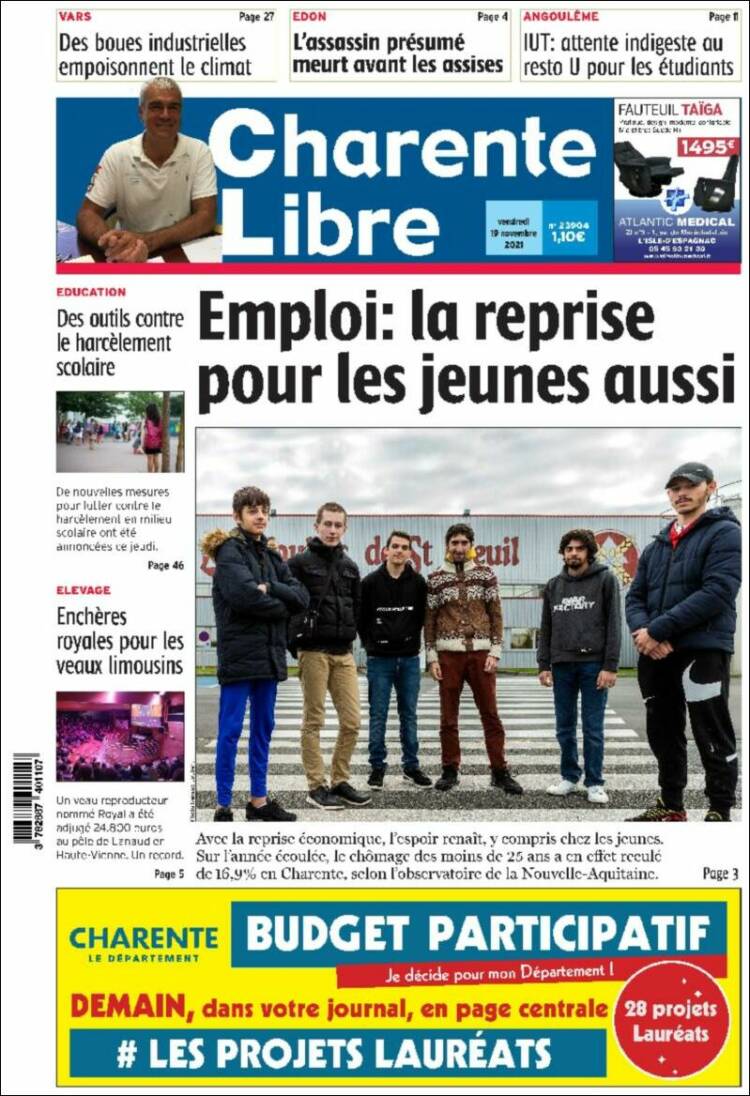 Portada de Charente Libre (Francia)