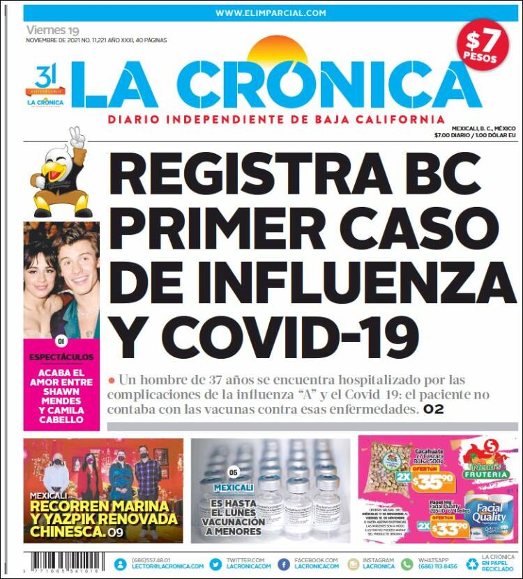 Portada de La Crónica de Baja California (México)