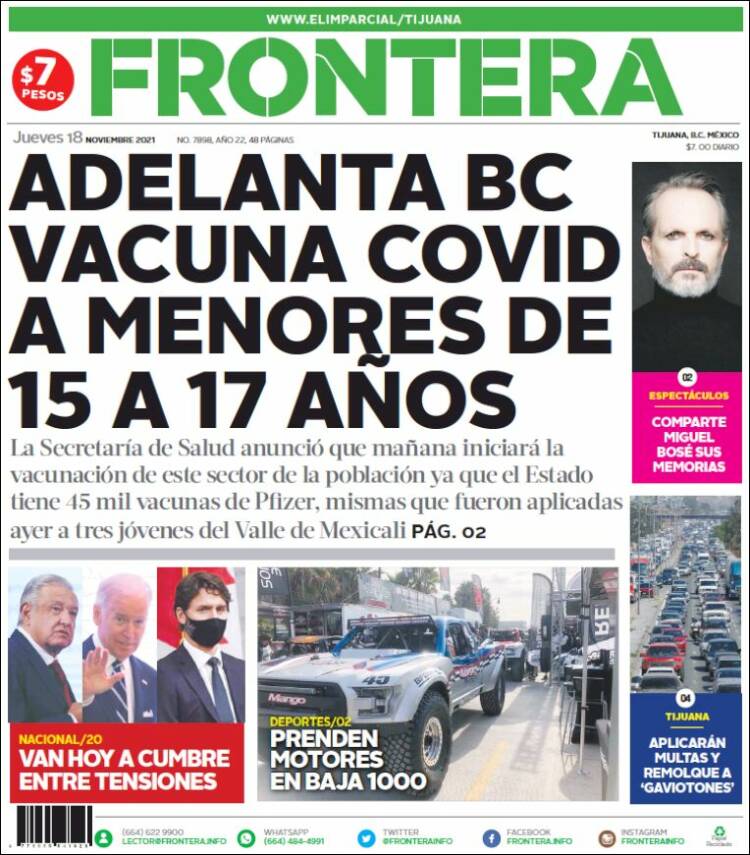 Portada de Frontera (México)