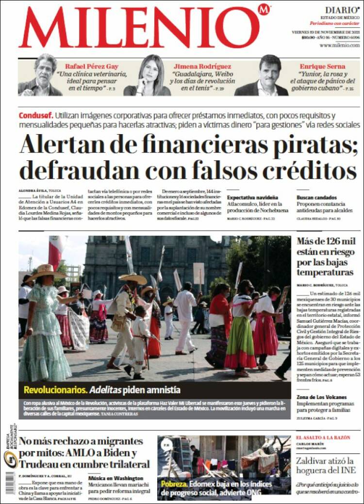 Portada de Milenio - Estado de México (México)