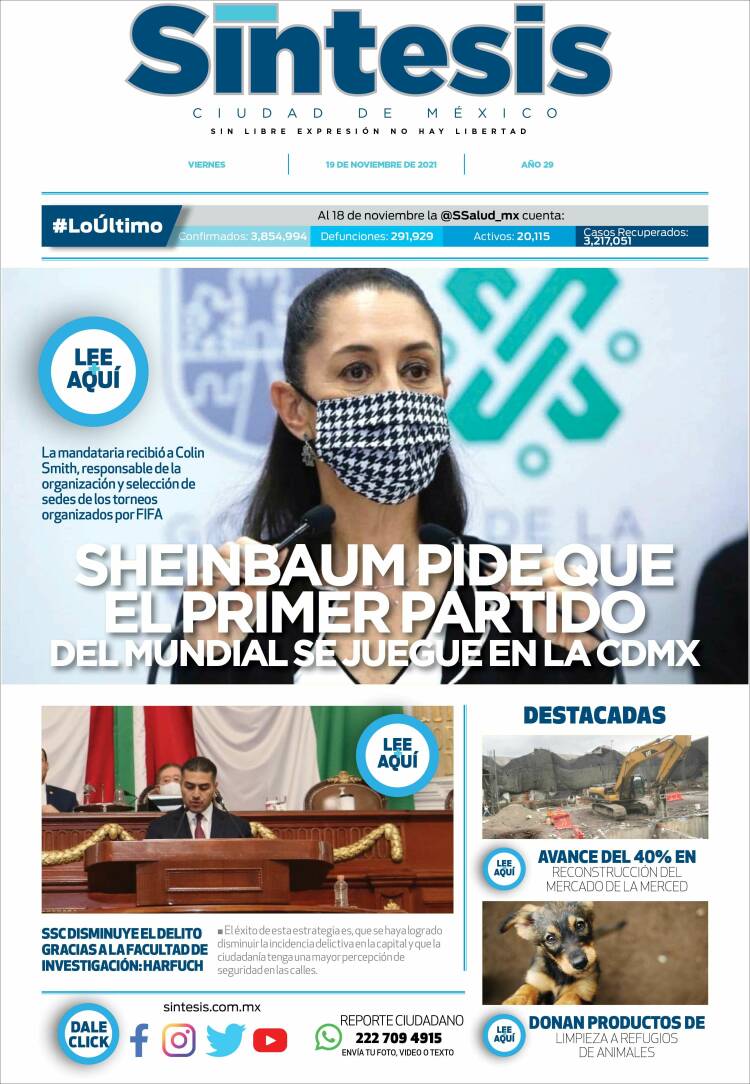 Portada de Síntesis Nacional (México)