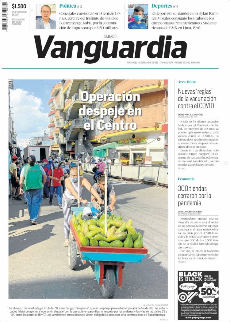 Portada de Vanguardia Liberal (Colombia)