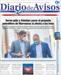 Portada de Diarios de Avisos (España)