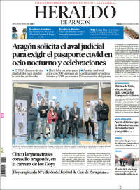 Portada de Heraldo de Aragón (España)