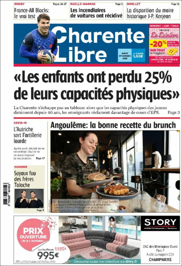 Portada de Charente Libre (Francia)