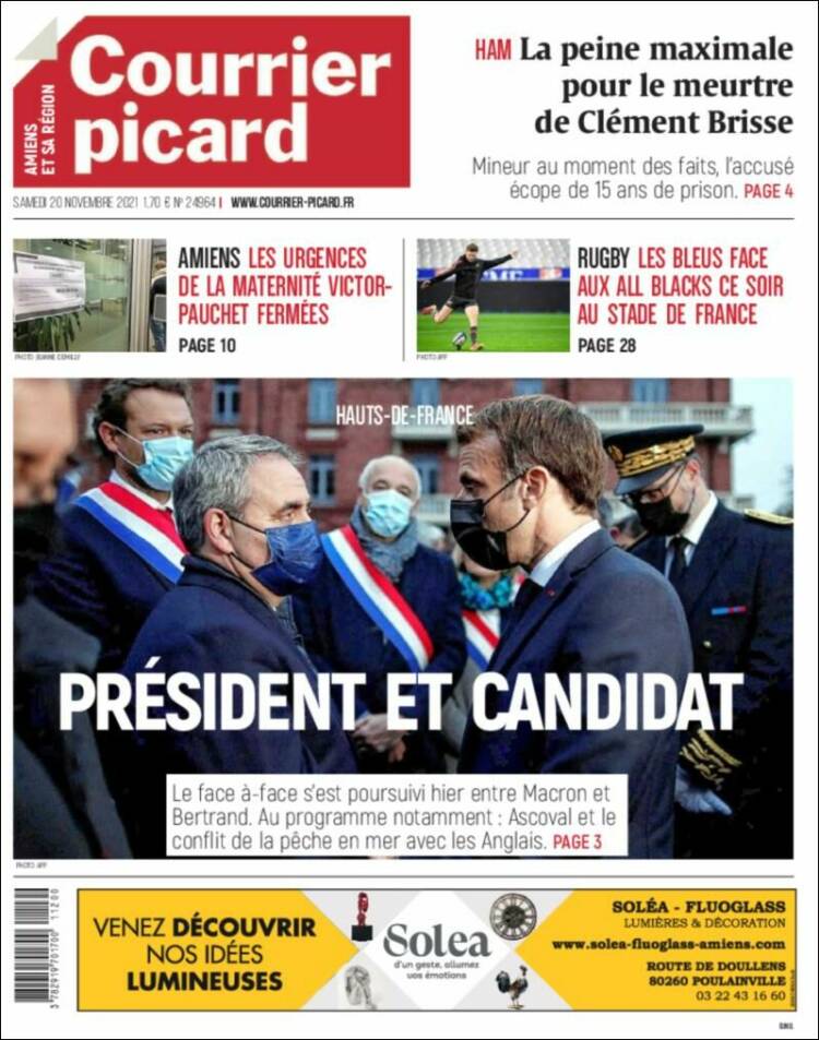 Portada de Courrier Picard (Francia)