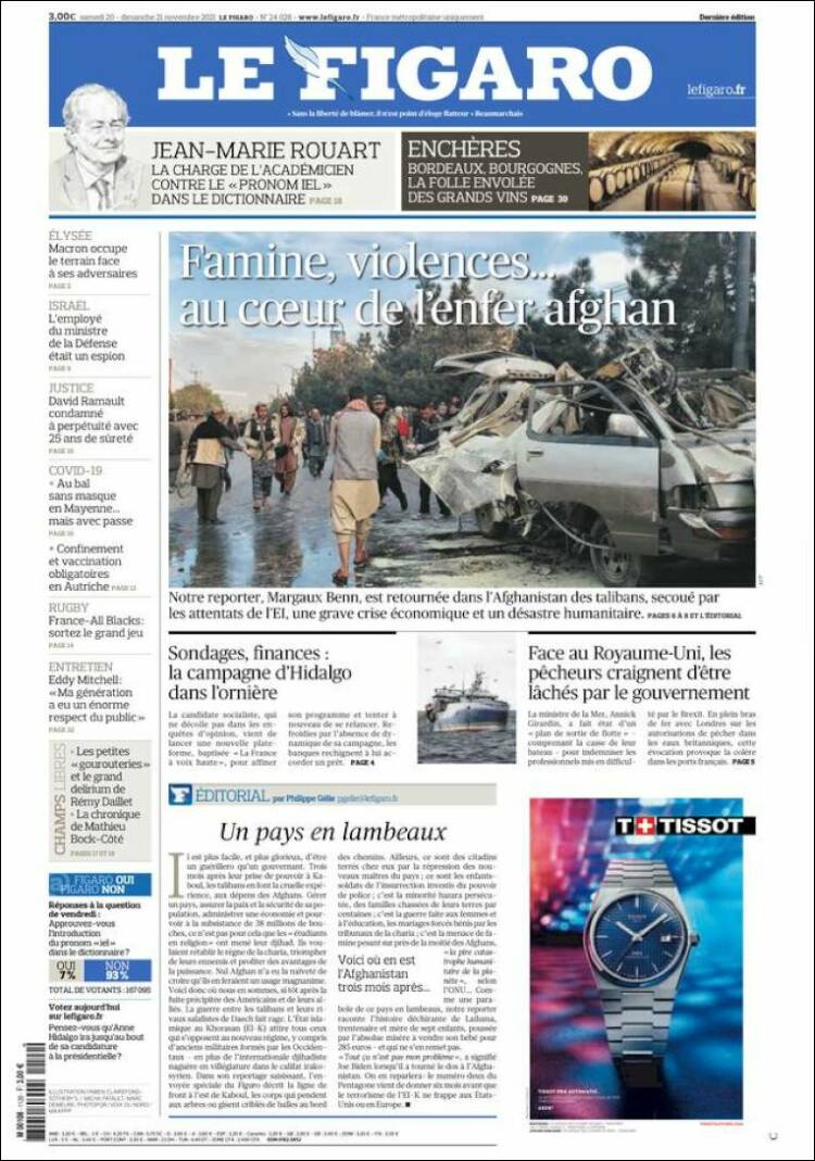 Portada de Le Figaro (Francia)