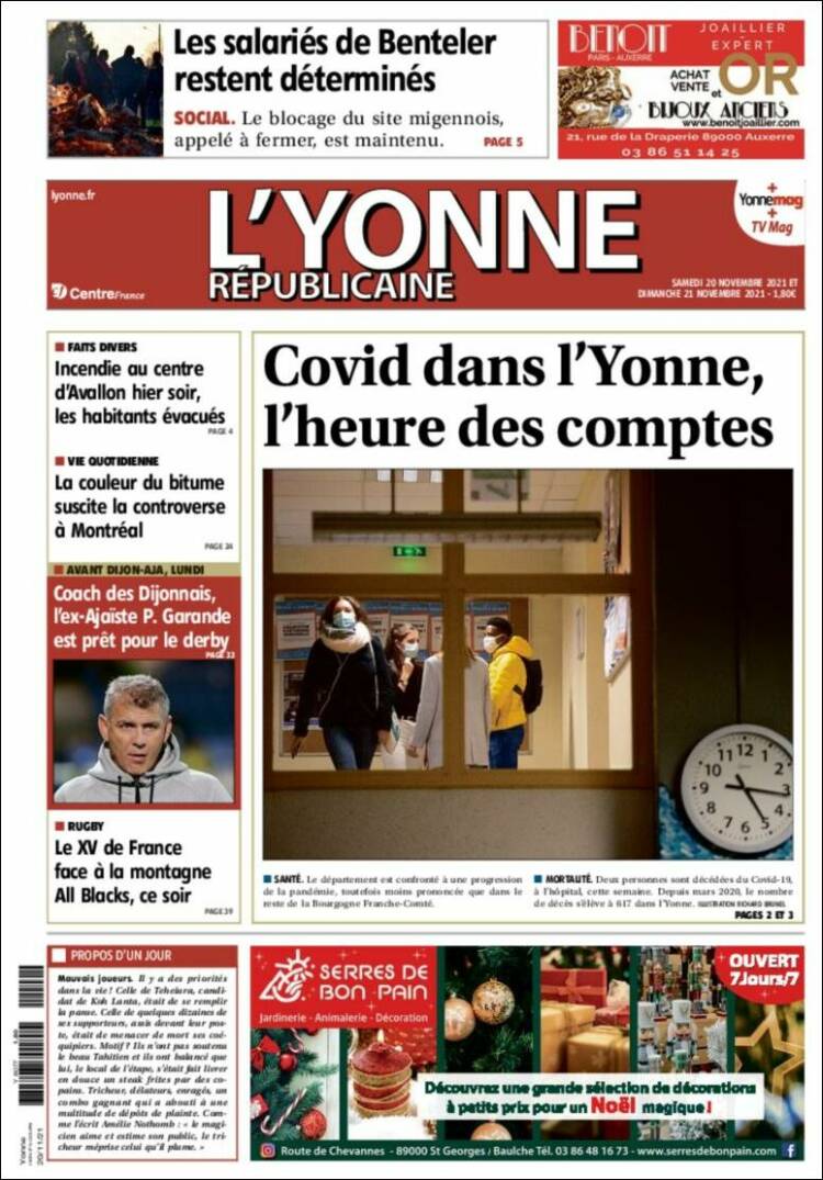Portada de L'Yonne-Républicaine (Francia)