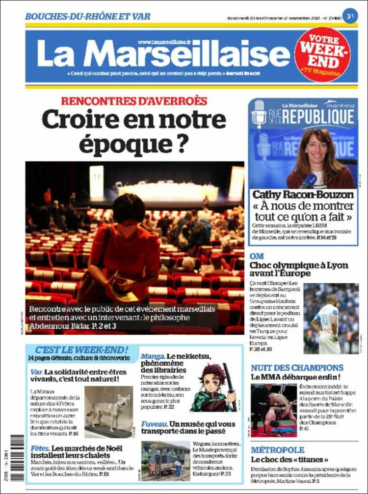 Portada de La Marseillaise (Francia)