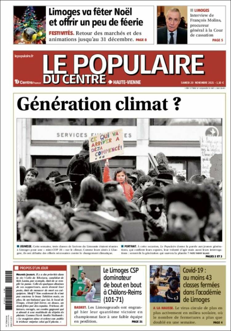 Portada de Le Populaire du Centre (Francia)