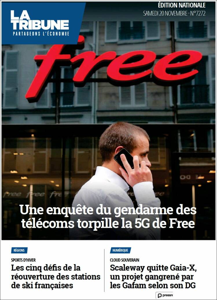 Portada de La Tribune (Francia)