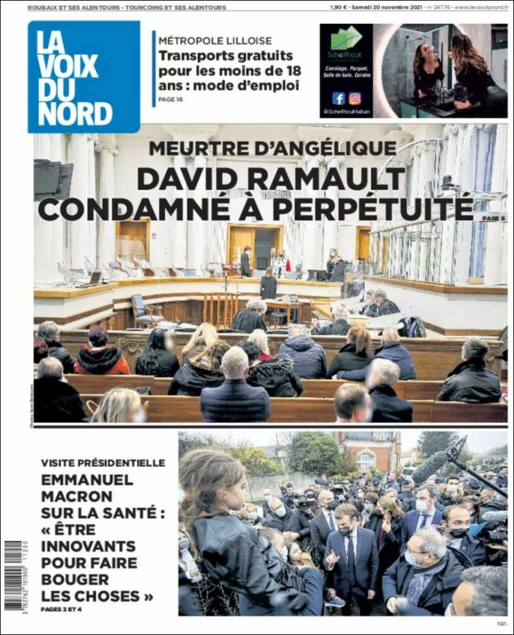 Portada de La Voix du Nord (Francia)