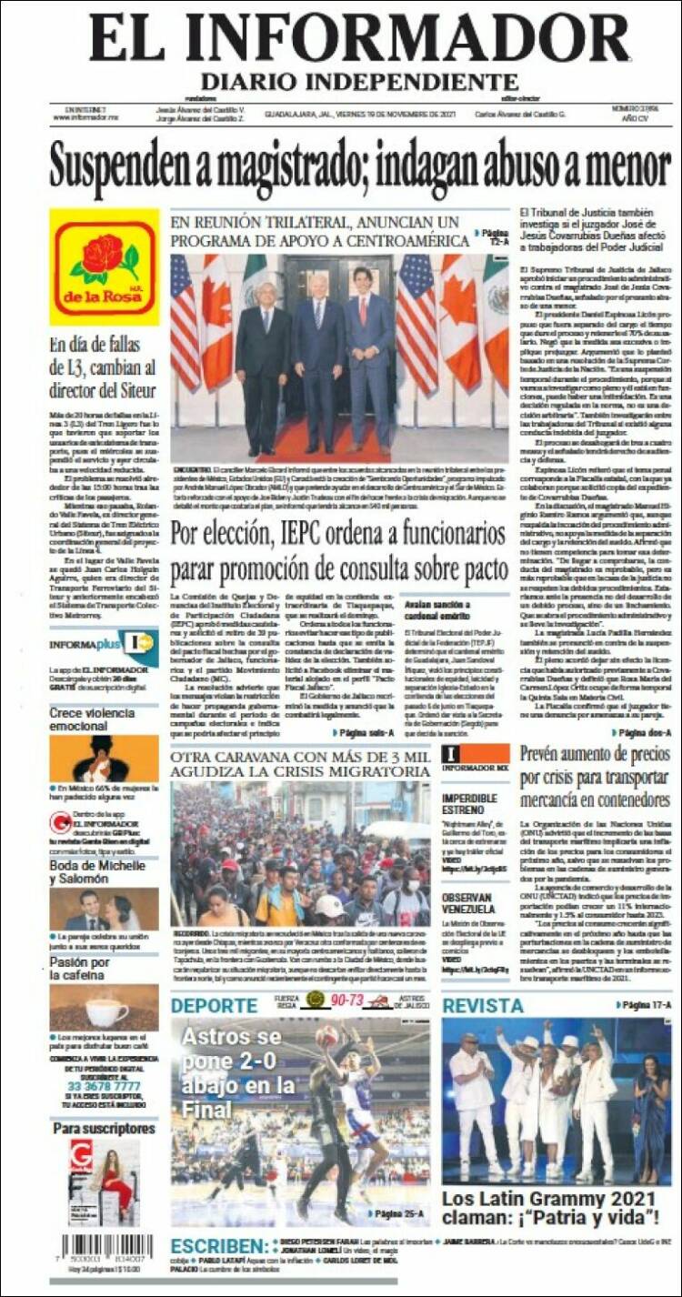 Portada de El Informador (M&eacute;xico)