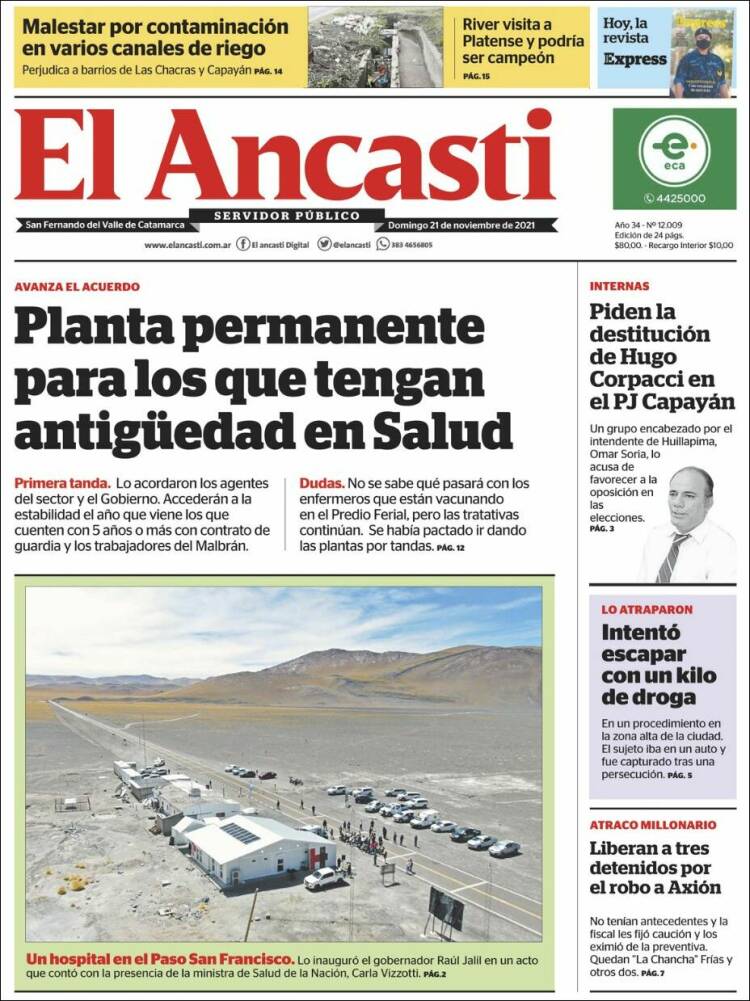 Portada de El Ancasti (Argentina)