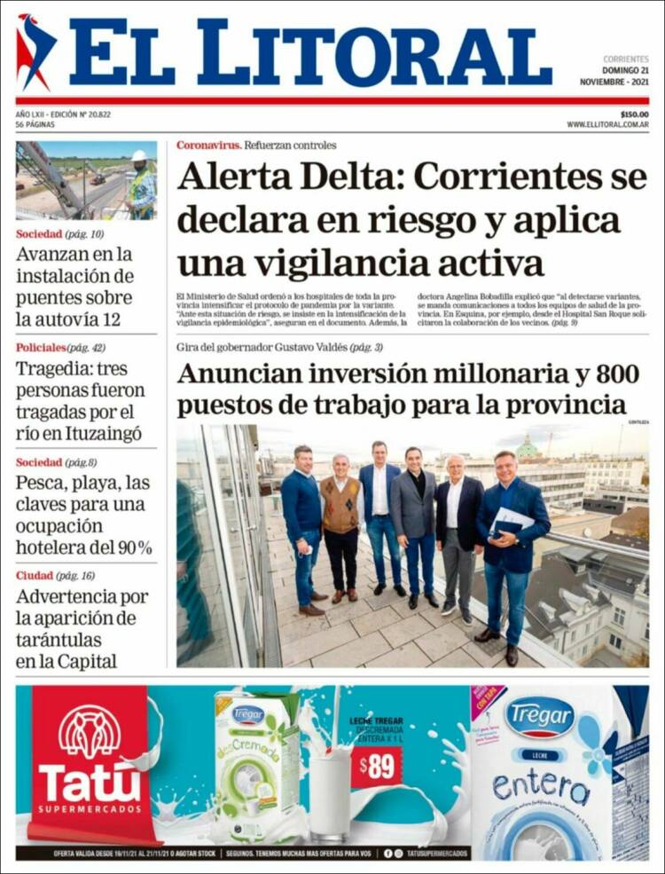 Portada de El Litoral Corrientes (Argentina)