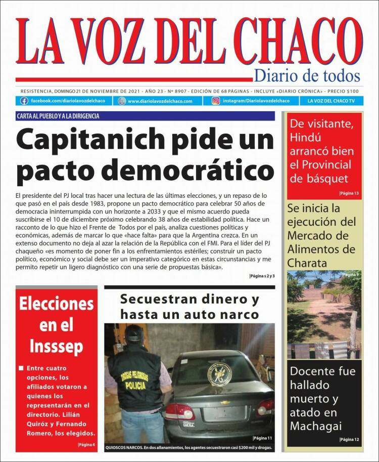 Portada de La Voz del Chaco (Argentina)