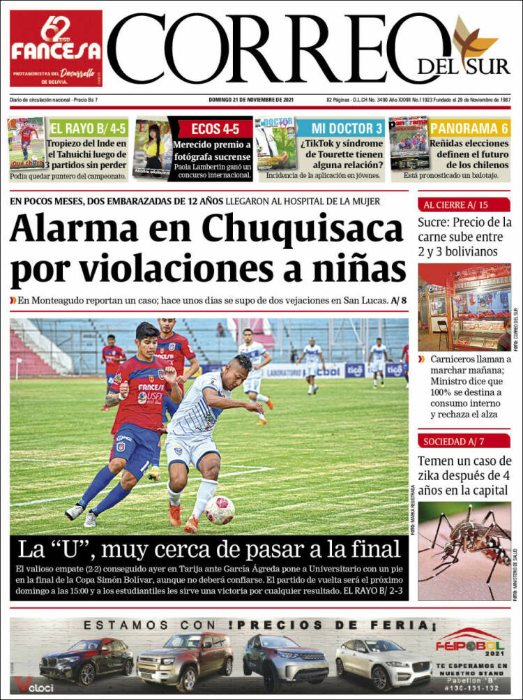 Portada de Correo Sur (Bolivia)