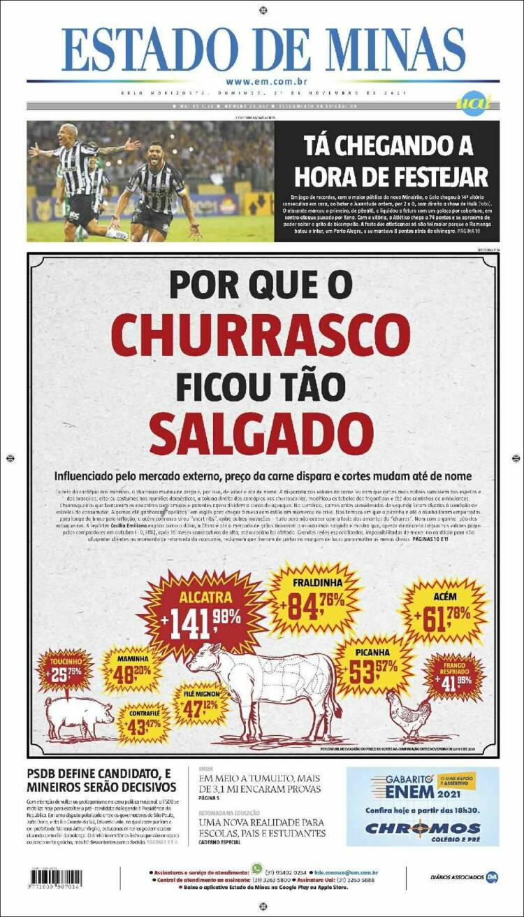 Portada de Jornal Estado de Minas (Brasil)