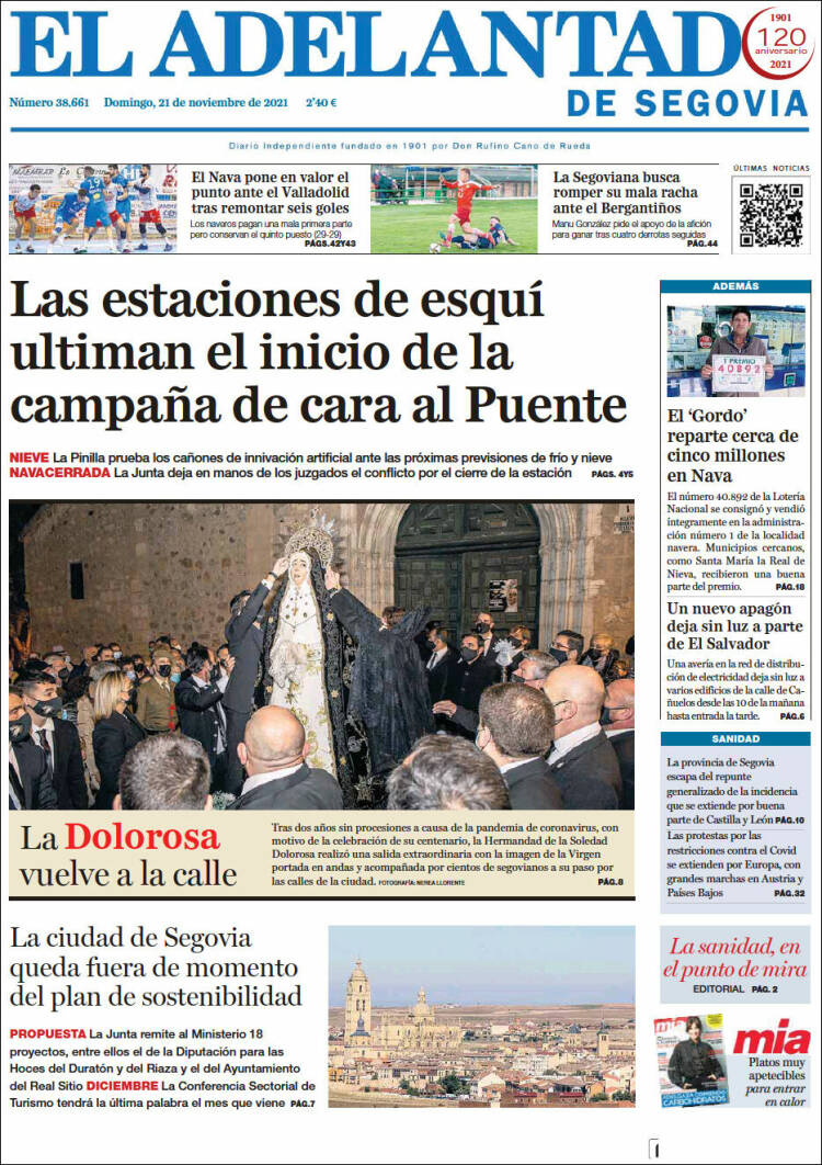 Portada de El Adelantado de Segovia (Espa&ntilde;a)
