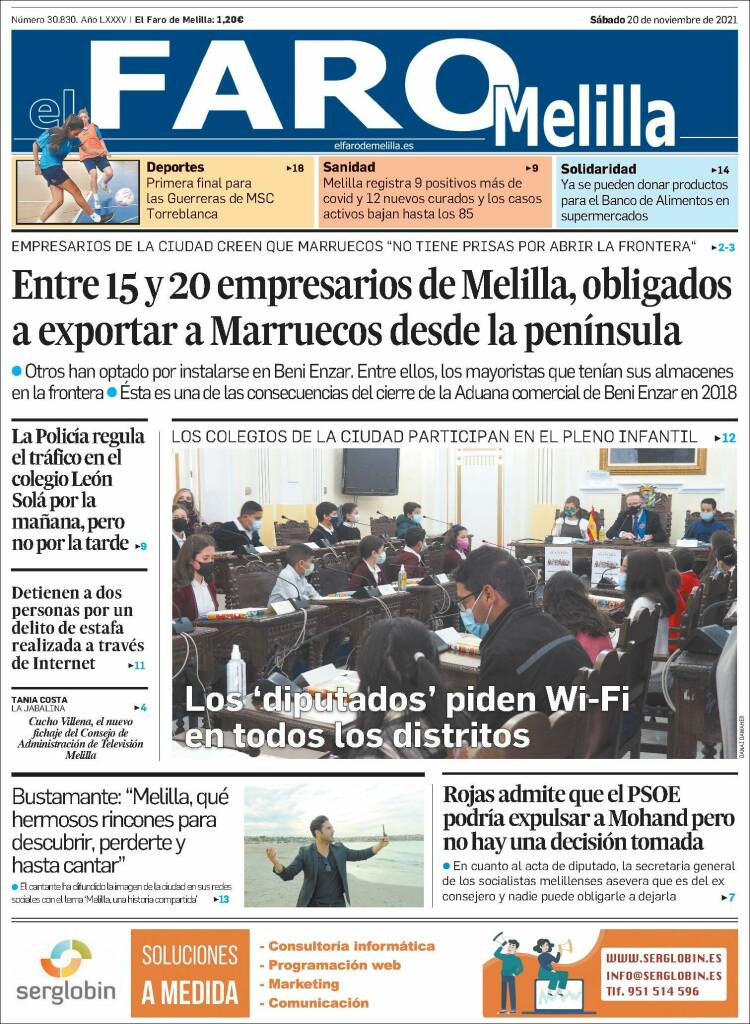 Portada de El Faro de Melilla (Espa&ntilde;a)