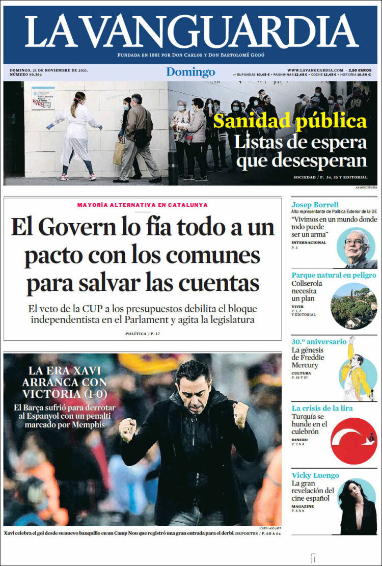 Portada de La Vanguardia (Espa&ntilde;a)