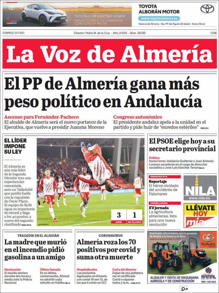 Portada de La Voz de Almería (Espa&ntilde;a)