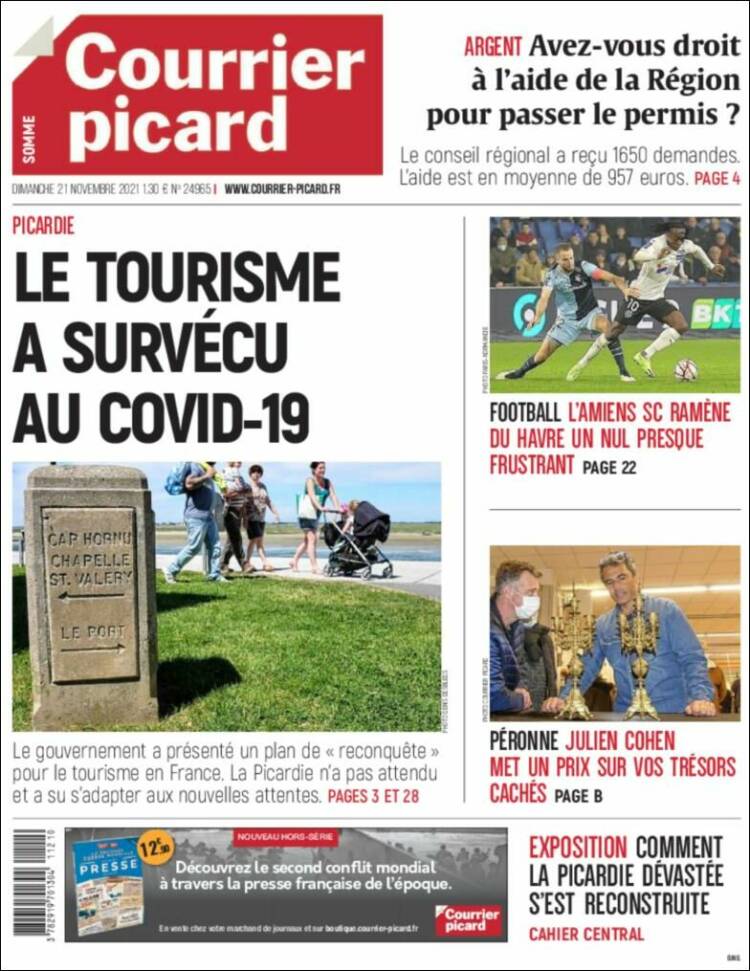Portada de Courrier Picard (Francia)