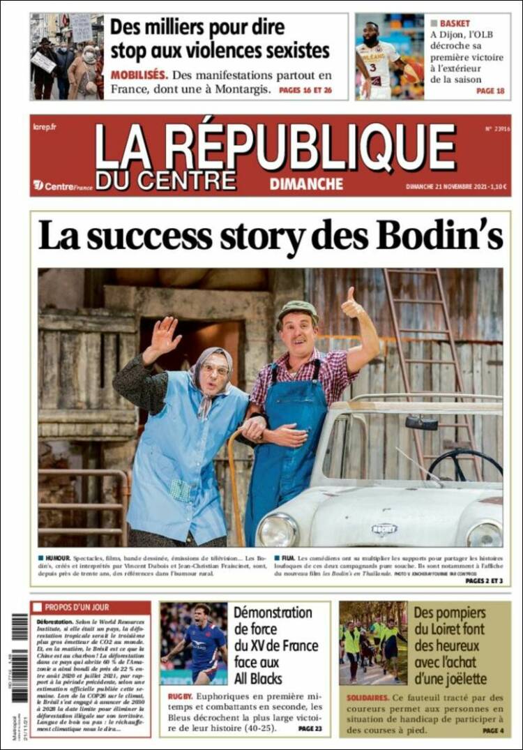 Portada de La République du Centre (Francia)