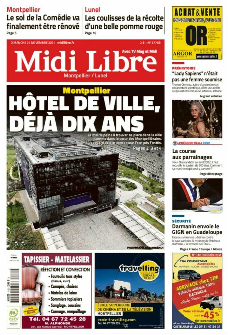 Portada de Midi Libre (Francia)