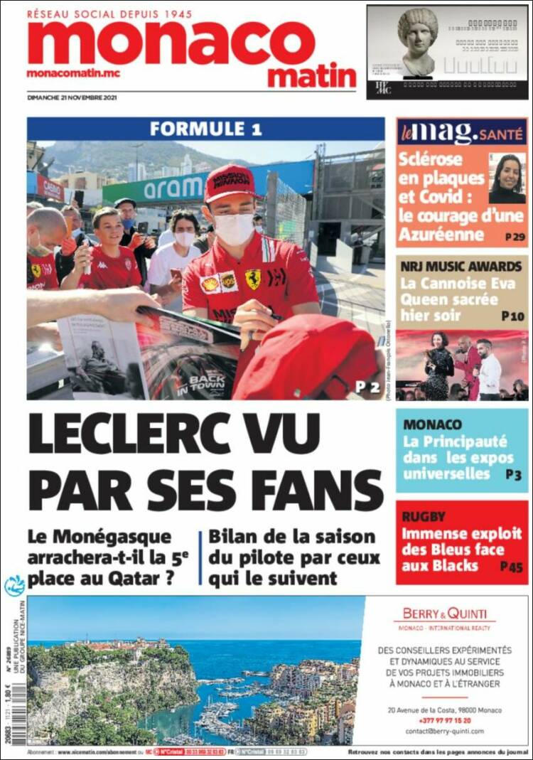 Portada de Nice-Matin (Francia)