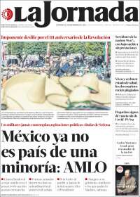 Portada de La Jornada (México)