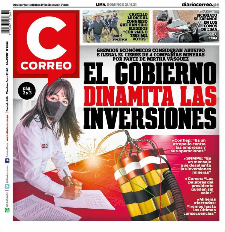 Portada de Diario Correo (Per&uacute;)