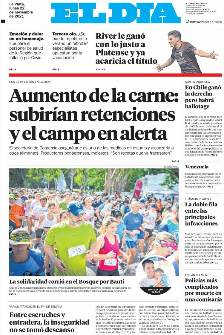 Portada de El Día de la Plata (Argentina)