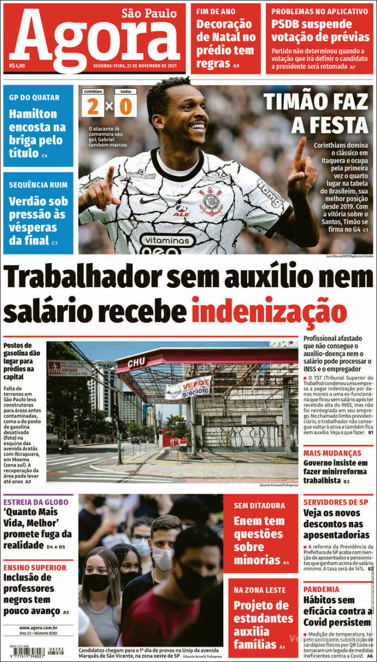 Portada de Agora São Paulo (Brasil)