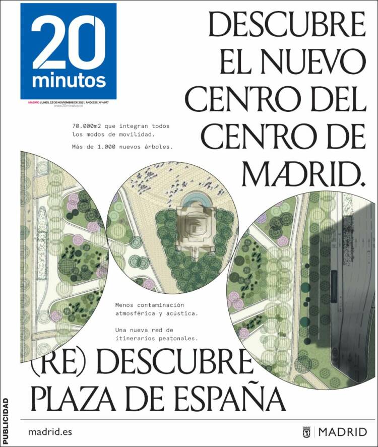 Portada de 20 Minutos - Madrid (Espa&ntilde;a)