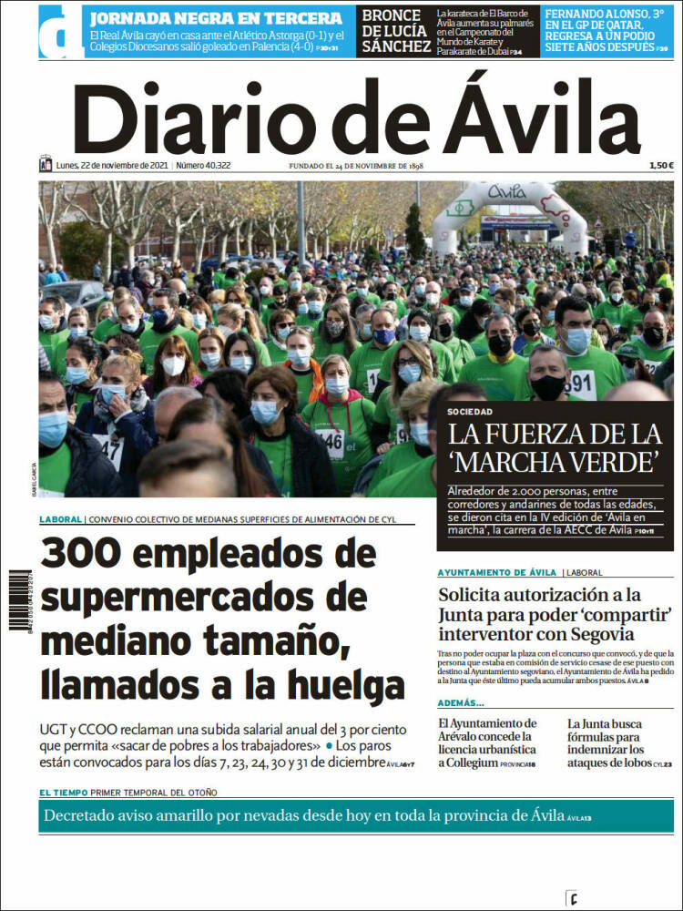 Portada de Diario de Ávila (Espa&ntilde;a)