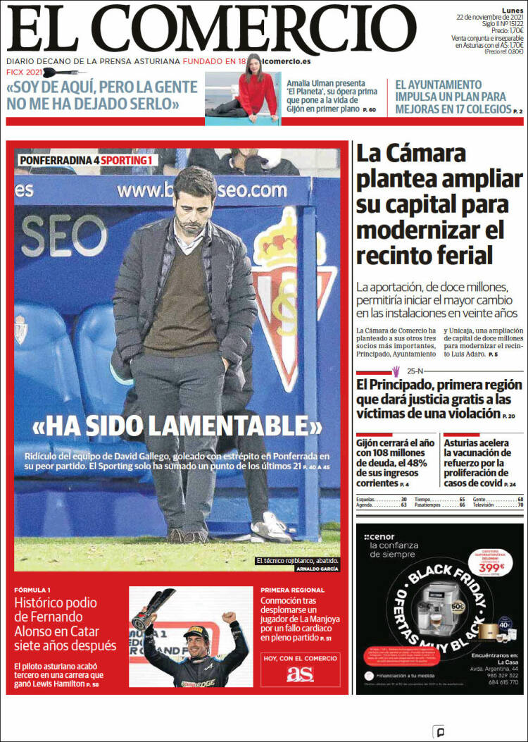 Portada de El Comercio - Gijón (Espa&ntilde;a)