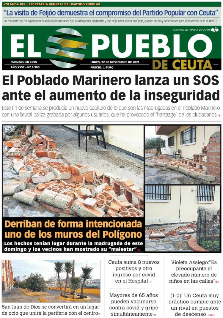 Portada de El Pueblo de Ceuta (Espa&ntilde;a)