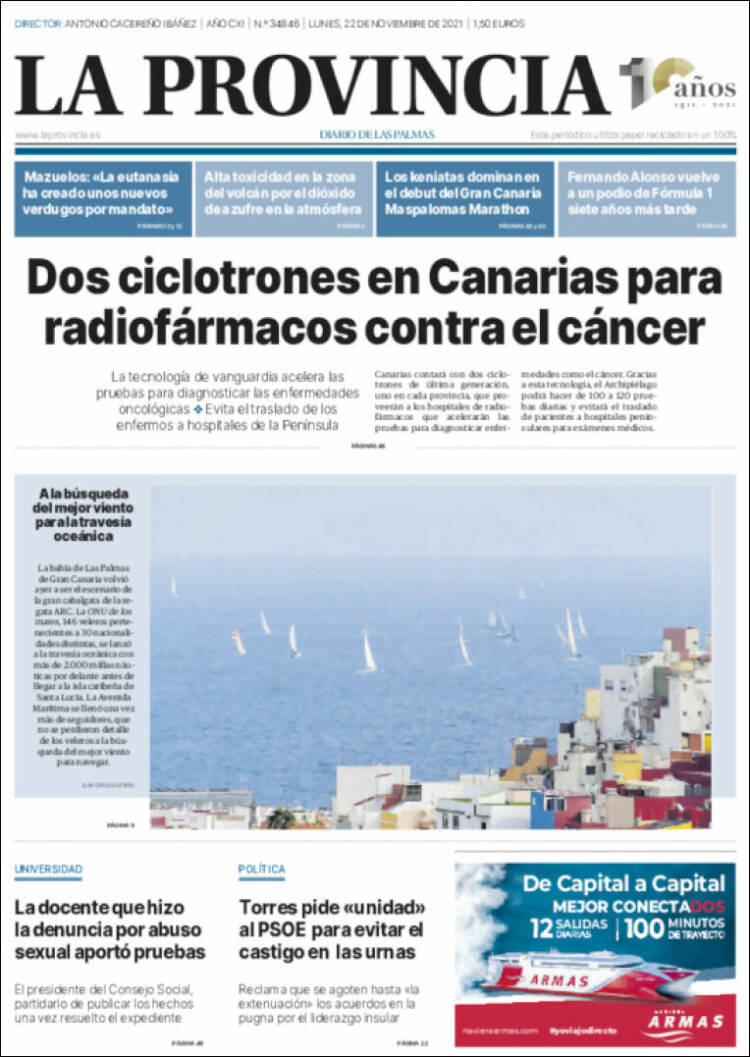 Portada de La Provincia (Espa&ntilde;a)
