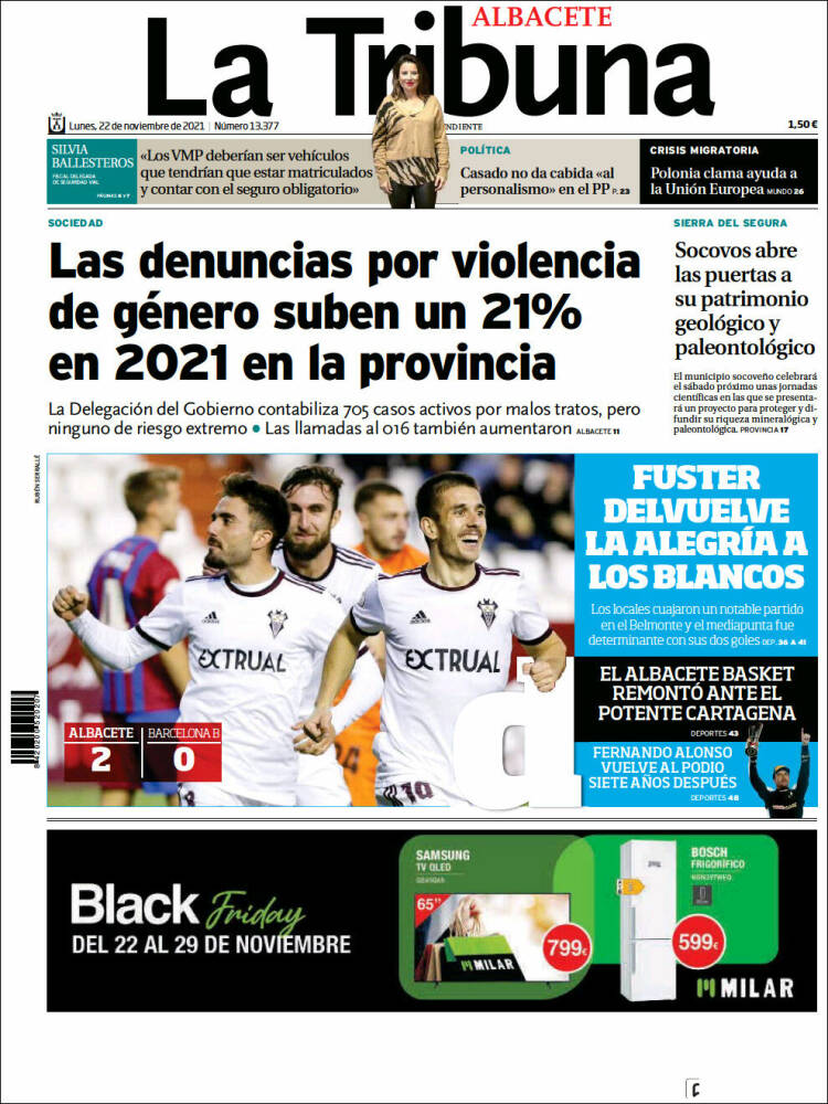 Portada de La Tribuna de Albacete (Espa&ntilde;a)
